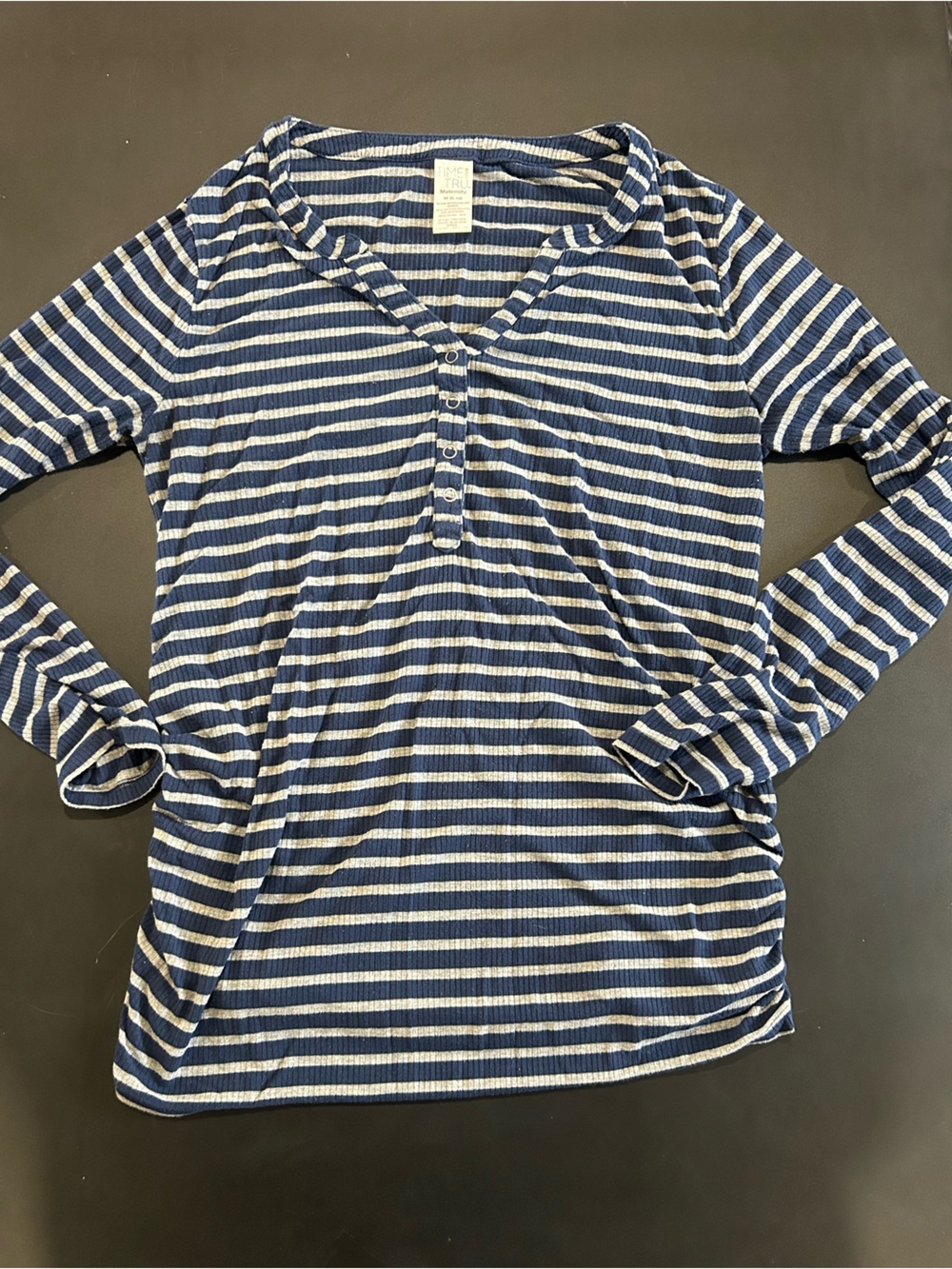 Striped Navy and White Long Sleeve Top